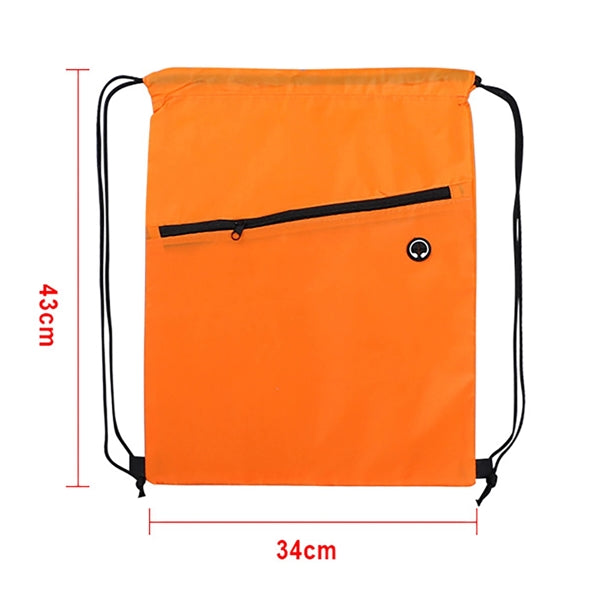 Nylon Drawstring Bag With Zipper