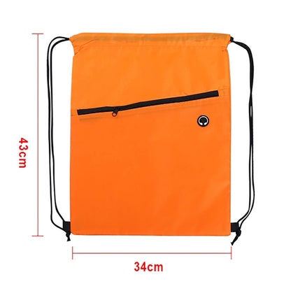 Nylon Drawstring Bag With Zipper