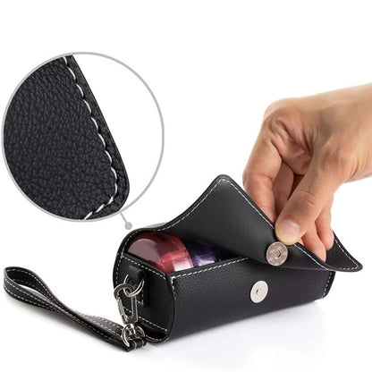 Portable One Week Small Pill Box Leather Bag