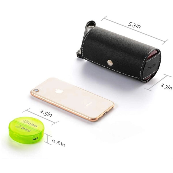 Portable One Week Small Pill Box Leather Bag