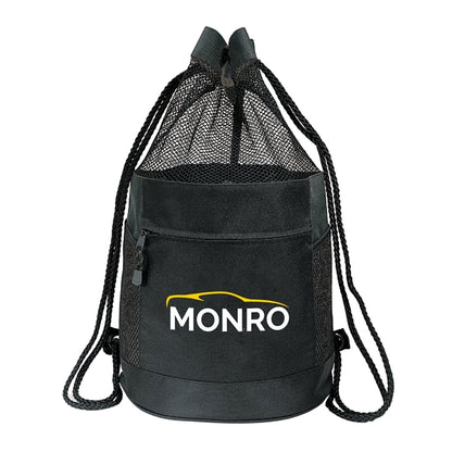600D Polyester Drawstring Gym & Sports Backpack w/ Pockets