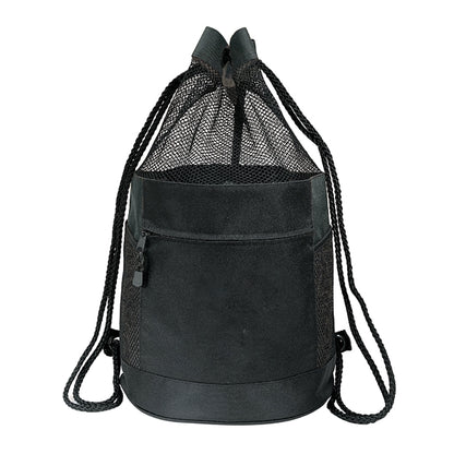 600D Polyester Drawstring Gym & Sports Backpack w/ Pockets
