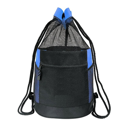 600D Polyester Drawstring Gym & Sports Backpack w/ Pockets