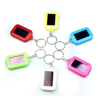 Solar Powered Led Flashlight Keychain