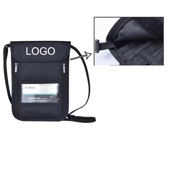 Travel RFID Passport Holder Neck Pouch Wallet