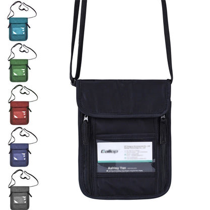 Travel RFID Passport Holder Neck Pouch Wallet