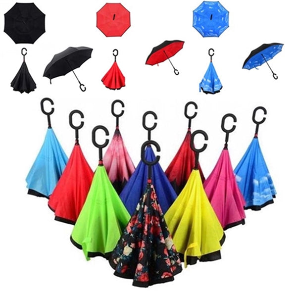Reverse Closing Inverted Umbrella With C- Holder