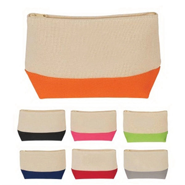 Two-Tone Make Up Comestic Canvas Bag