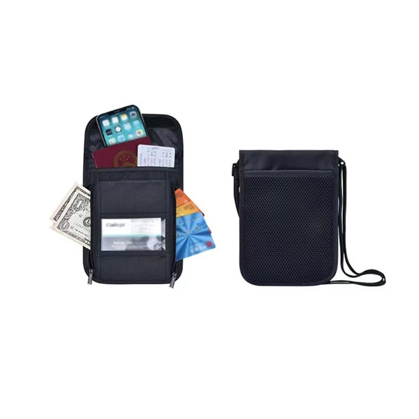 Travel RFID Passport Holder Neck Pouch Wallet