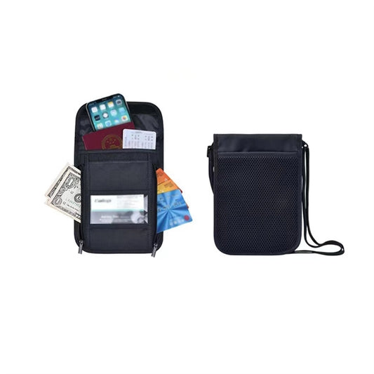 Travel RFID Passport Holder Neck Pouch Wallet