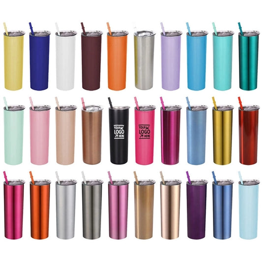 20OZ Skinny Stainless Steel Straw Tumbler Insulation Mug