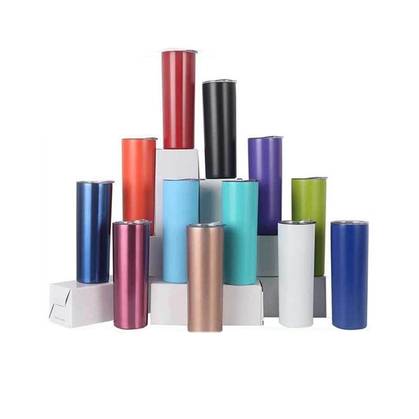 20OZ Skinny Stainless Steel Straw Tumbler Insulation Mug