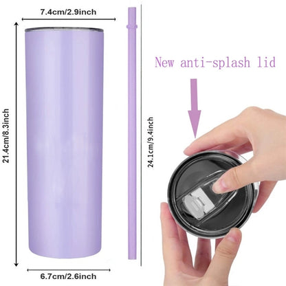 20OZ Skinny Stainless Steel Straw Tumbler Insulation Mug