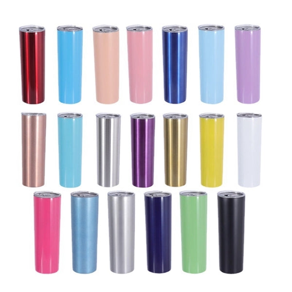 20OZ Skinny Stainless Steel Straw Tumbler Insulation Mug
