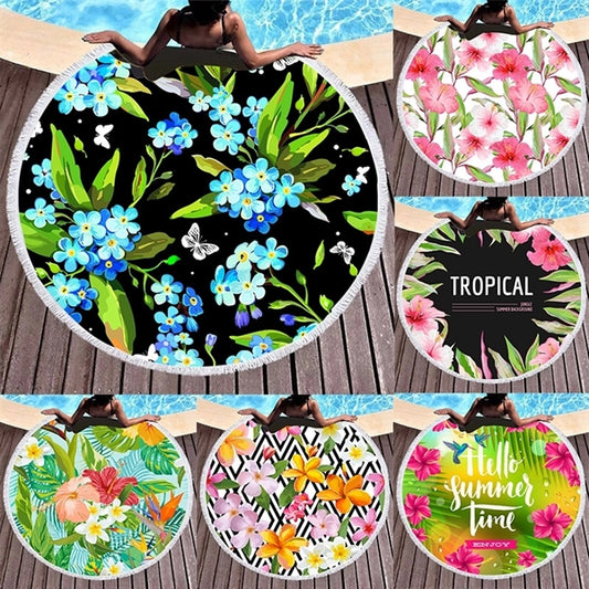 Round Tassel Turkish Beach Towel Mat