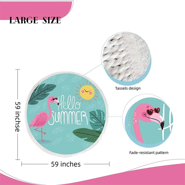 Round Tassel Turkish Beach Towel Mat
