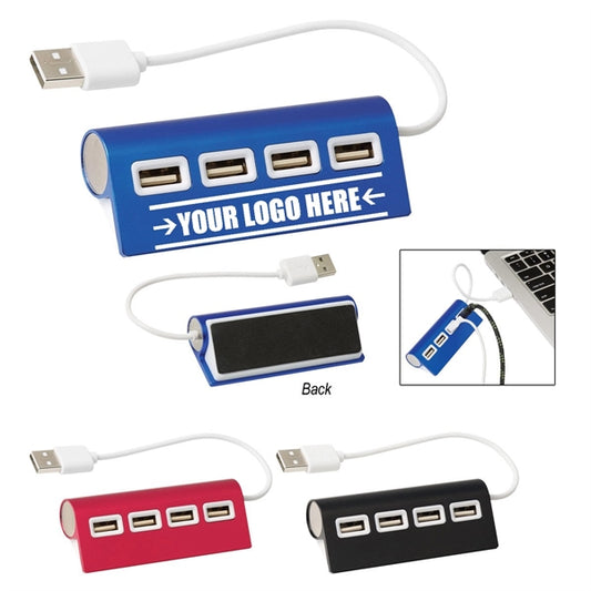 4-Port Aluminum Wave Usb Hub