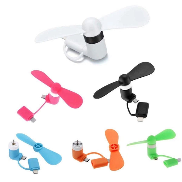 2 in 1 Mini USB Fan For Phone