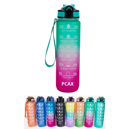 Large Capacity Gradient Sports Bottle With Straw