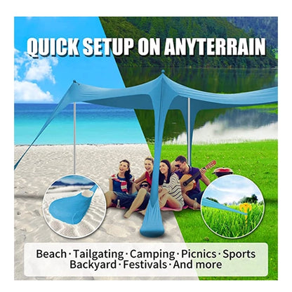 Tent for Beach Umbrella with 2 Aluminum Poles