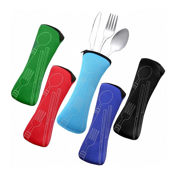 Kitchen 3Pcs Portable Stainless Steel Cutlery Set