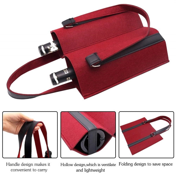 Felt Wine Carrier Tote Bag With Handle