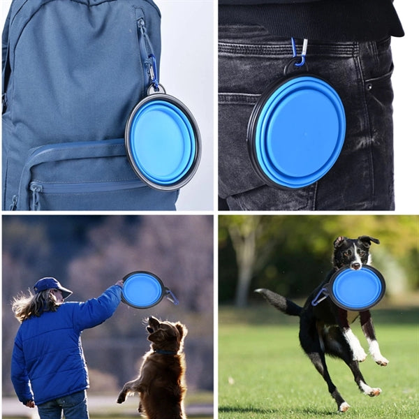 Silicone Folding Bowl With Carabiner Hook