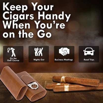 Leather Portable Cigar Case