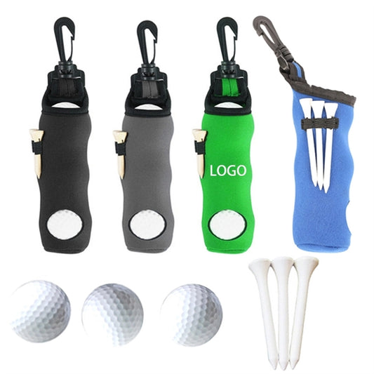 Golf Ball Tee Holder Pouch