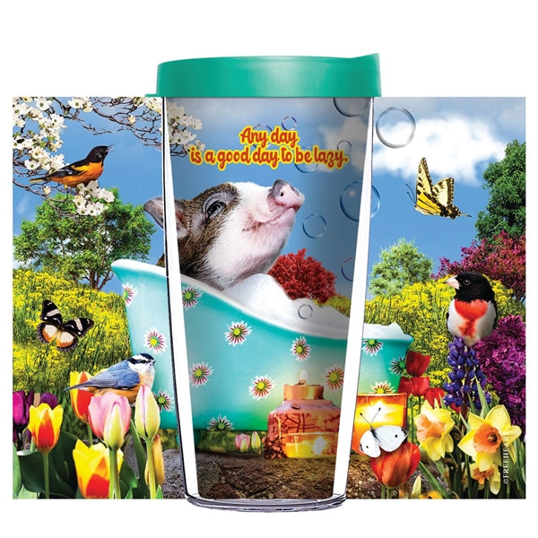 16 oz. Full Color Polycarbonate Double Wall Travel Tumbler