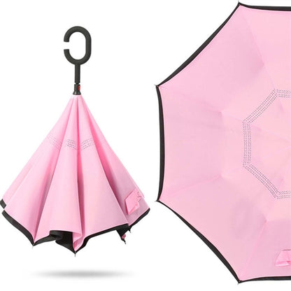Double Layer Inverted Umbrella With C-Shaped Handle