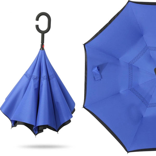 Double Layer Inverted Umbrella With C-Shaped Handle