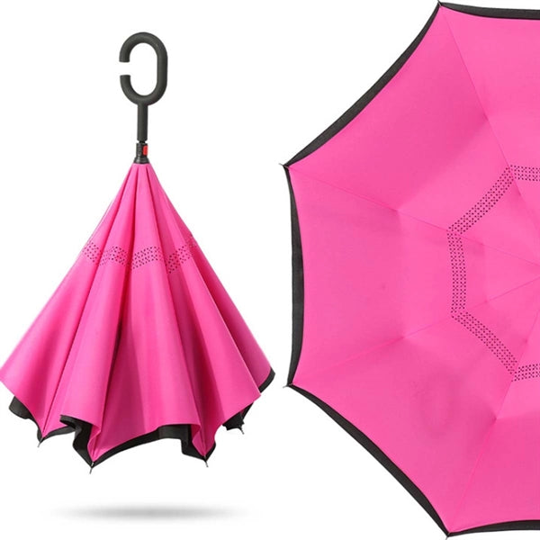 Double Layer Inverted Umbrella With C-Shaped Handle