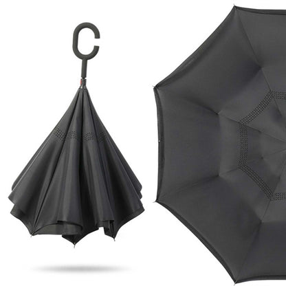 Double Layer Inverted Umbrella With C-Shaped Handle