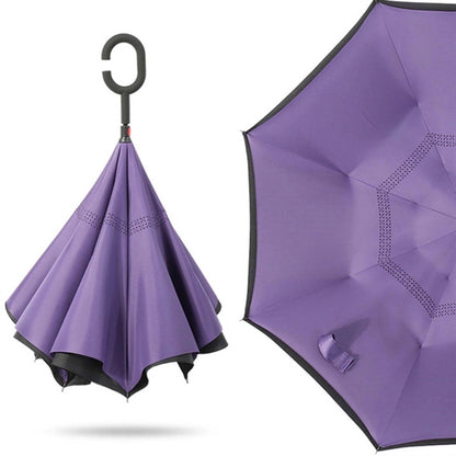 Double Layer Inverted Umbrella With C-Shaped Handle