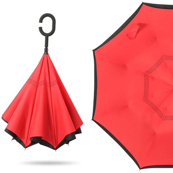 Double Layer Inverted Umbrella With C-Shaped Handle