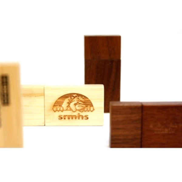 Rectangular Wooden USB Flash Drives with Magnetic Closure