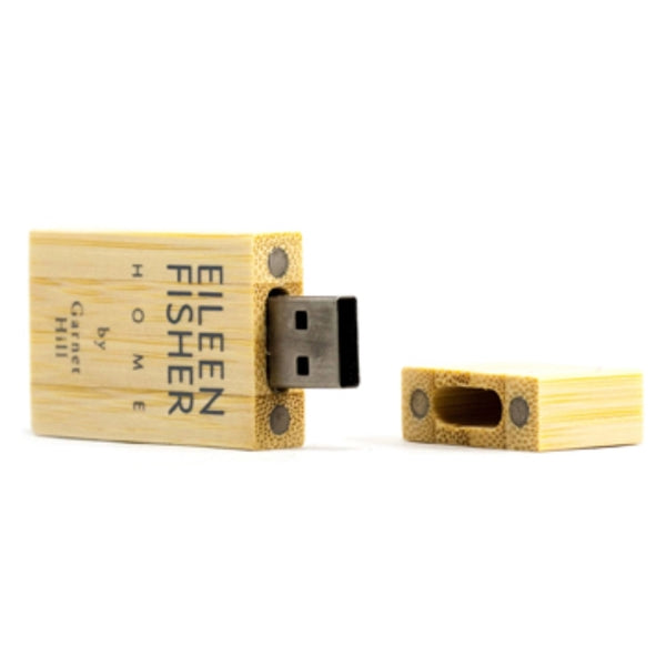Rectangular Wooden USB Flash Drives with Magnetic Closure