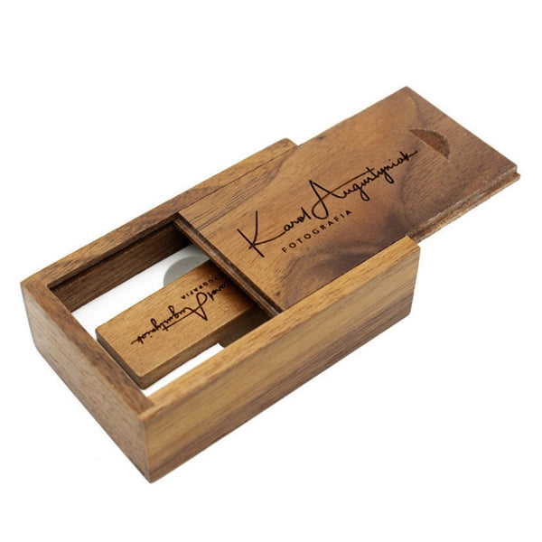 Rectangular Wooden USB Flash Drives with Magnetic Closure