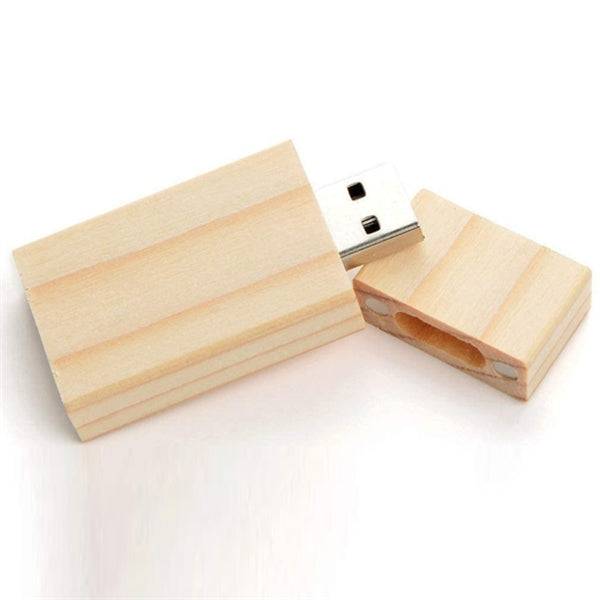 Rectangular Wooden USB Flash Drives with Magnetic Closure