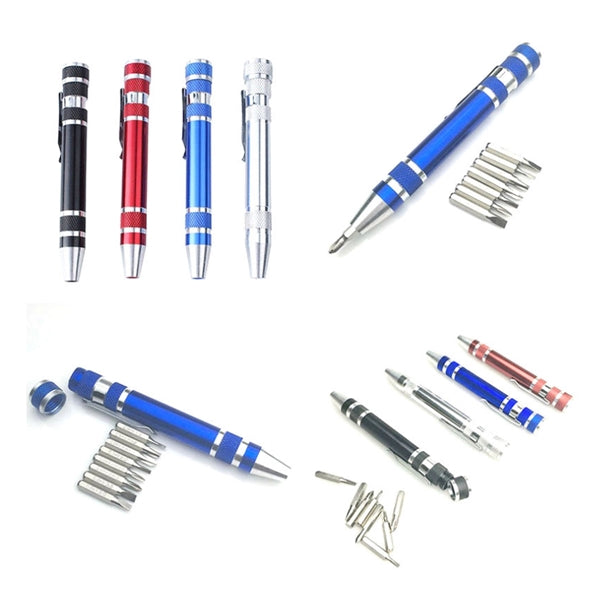 8-in-1 Aluminum Pen Style Tool Kit
