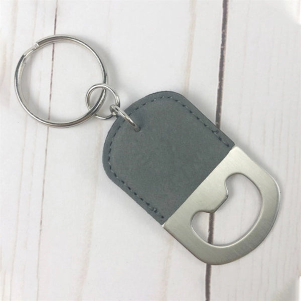 Leatherette Bottle Opener Key Ring