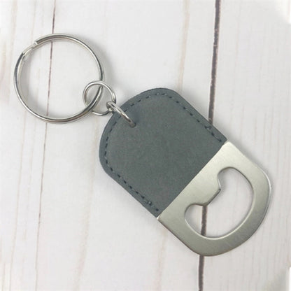 Leatherette Bottle Opener Key Ring