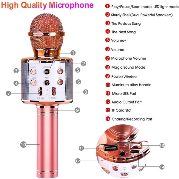 Wireless Bluetooth Karaoke Microphone
