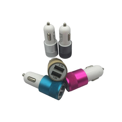 Dual Port 2.1 Amp Car Charger with Aluminum Collar