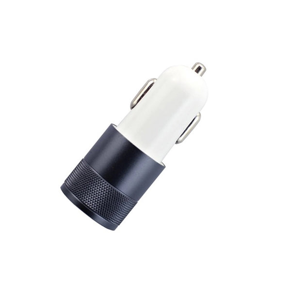 Dual Port 2.1 Amp Car Charger with Aluminum Collar