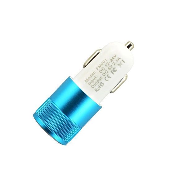 Dual Port 2.1 Amp Car Charger with Aluminum Collar
