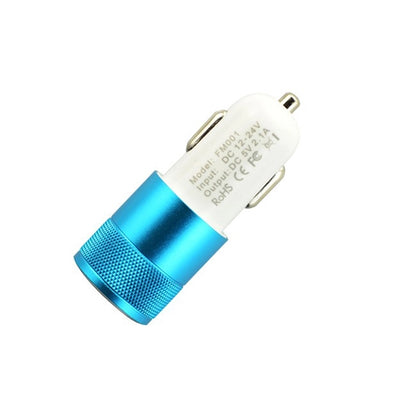 Dual Port 2.1 Amp Car Charger with Aluminum Collar