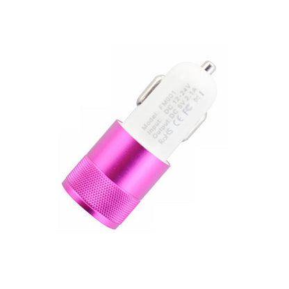 Dual Port 2.1 Amp Car Charger with Aluminum Collar