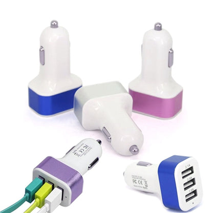 3-port USB car charger 2.1 Amp fast charging cable